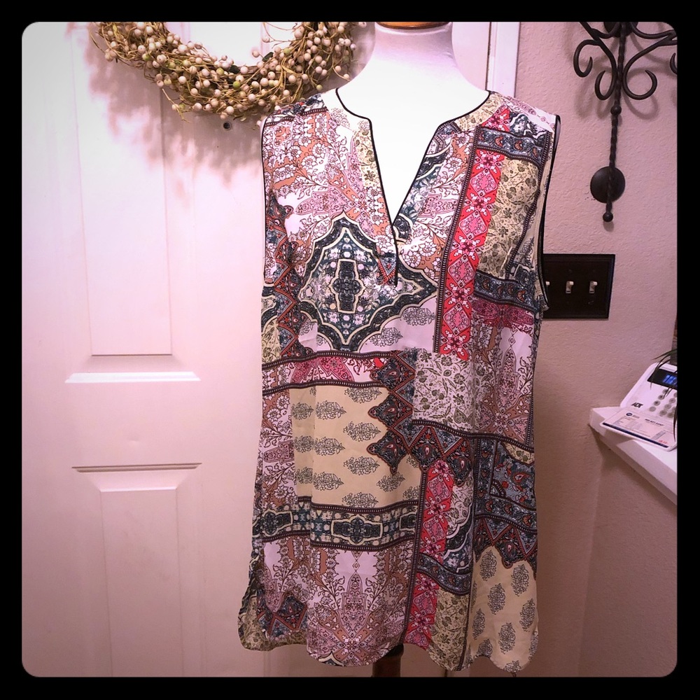 DR2 Daniel Rainn Boho Chic Print Tunic